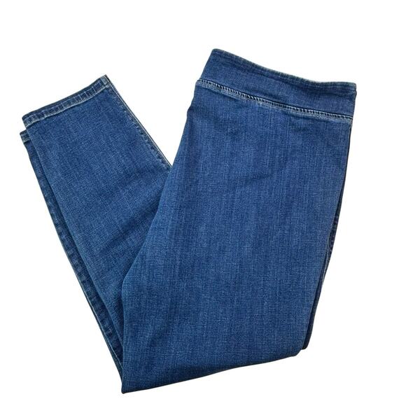 LOGO by Lori Goldstein Womens Plus 26W Stretch Comfy Elastic Waist Pull-on Jeans - Picture 15 of 16